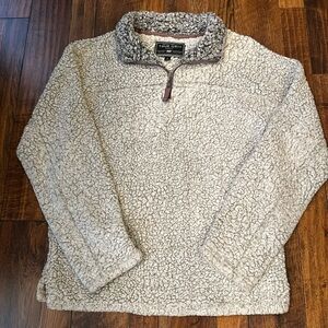 True Grit Men's Zip Up Cream Sherpa Sweater